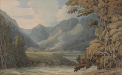 Widok w Borrowdale na Eagle Crag i Rosthwaite