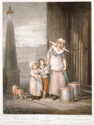 Milk under Maids, płyta 2 „The Cries of London”, rytowana przez Luigiego Schiavonettiego (1765-1810), wyd. Colnaghi und Co., 1793 (grawerowanie punktowe)