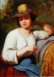 Portret dziewczyny ze wsi (olej na płótnie)