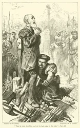 Potem poszedł radośnie i oparł się plecami o kołek…