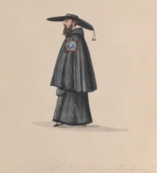 Mnich z zakonu Barbones, z grupy rysunków przedstawiających strój peruwiański, 1848 r.