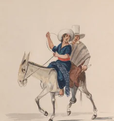 Indianin jadący na osiołku, z grupy rysunków przedstawiających Peruwiańczyka..., ok. 1930 r. 1848.