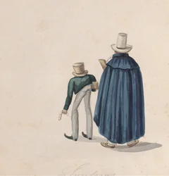 Dwie peruwiańskie wróżki w cylindrach oglądane od tyłu, z grupy..., ca. 1848.