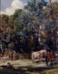 A Rest during the Hunt (Przerwa podczas polowania / Un alto en la montería)