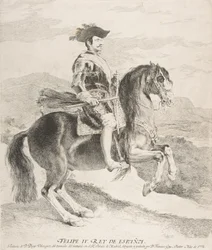 Filip IV na koniu, według Velázqueza, 1778.