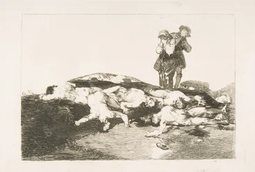 Płyta 18 z Katastrofy wojny Los Desastres de la Guerra: Pochowaj ich i zachowaj spokój..., 1810.