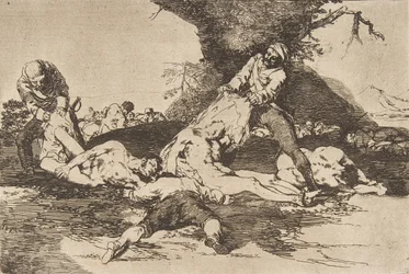 Tablica 16 z The Disasters of War Los Desastres de La Guerra: They ..., 1810 opublikowany 1863.