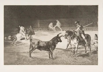 Tablica 27 z Tauromaquia: Słynny pikador, Fernando del Toro, rysuje ognistego..., 1816.