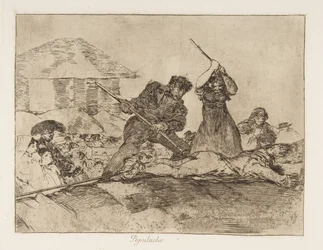 Tablica 28 z The Disasters of War Los Desastres de la Guerra: Rabbl..., 1810 opublikowany 1863.