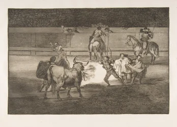 Tablica 31 Tauromaquia: Banderille z petardami., 1816.