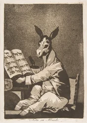 Tablica 39 z Los Caprichos: Taki był też jego dziadek. Asta su Abuelo., 1799