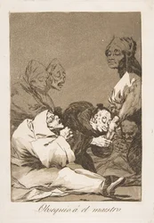Tablica 47 z Los Caprichos: Prezent dla mistrza Obsequio á el maestro, 1799.