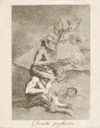 Tablica 70 z Los Caprichos: Pobożna profesja Devota profesion., 1799.