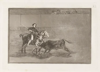 Valor manil de la c?lebre Pajuelera en la de Zaragoza (Męska odwaga sławnej Pajuelera w [Pierścieniu] w Saragossie), płyta 22 z La tauromaquia