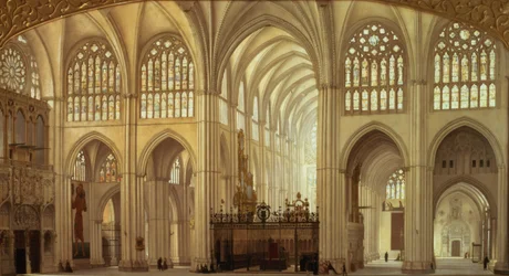 Wnętrze katedry w Toledo, 1856