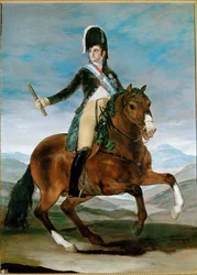 Król Ferdynand VII, portret konny ... (obraz na płótnie)