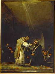 Ostatnia komunia świętego Józefa z Calasanz... (obraz na drewnie)