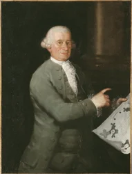 Portret architekta Ventury Rodrigueza (1717-1785), autorstwa Goya, Francisco, de (1746-1828). olej na płótnie