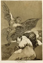 Znicze Francisco de Goya (1746-1828), akwaforta i akwatinta numer 48 w serii Capricci (circaprichos)