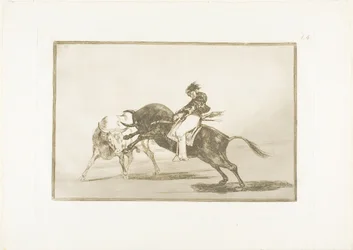 The Same Ceballos, Mount on Another Bull, Breaking Short Spears in the Ring w Madrycie, płyta 24 z Sztuki walki byków