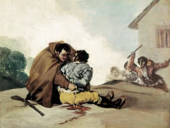 Brat Peter wiąże Maragato liną, obraz Francisco de Goya