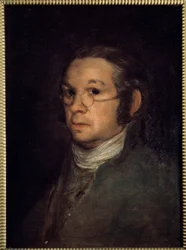Obraz autoportretowy autorstwa Francisco de Goya (1746-1828) XIX-wieczne słońce. 0,54x0,39 m Bayonne, Musee Bonnat - Autoportret. Obraz Francisco de Goya (1746-1828)