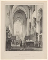 Wnętrze kościoła św Katarzyny w Hoogstraten Kościół w Hooghstraeten (tytuł na obiekcie) Wystawa Haga 1843 (tytuł na obiekcie)