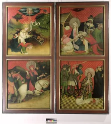 Ołtarz św. Tomasza z kościoła św. Jana w Hamburgu, rozpoczęty w 1424 r. (tempera i olej na desce)