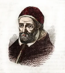 Przedstawienie papieża Klemensa VIII (Clemente lub Clemens) (1592-1605) Rysunek z „” Misteri del Watykan” Franco Mistrali