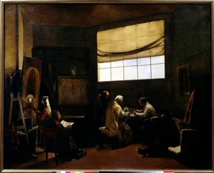 Pracownia malarza. Obraz Francois Marius Granet