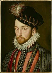 Portret Karola IX (1550 - 1574). Obraz Francois Cloueta (1515-1572)