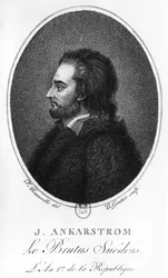 Portret Johana Ankarstroma, wyryty przez B. Gautier, 1792