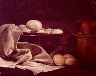Martwa natura przedstawiająca ser brie – Francois Bonvin (1817-1887), fragment
