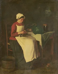 Młoda gospodyni domowa (olej na płótnie)