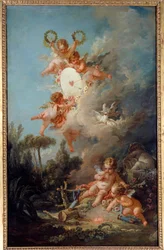 Cel miłości Obraz Francois Bouchera (1703-1770) 1758 Nd. 2,58x1,67m Paryż,