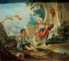 Obraz Savant Rabbit autorstwa Francois Bouchera (1703-1770)