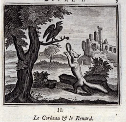 Ilustracja z „Bajek Jeana de la Fontaine” (lito)