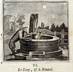 Ilustracja z „Bajek Jeana de la Fontaine” (lito)