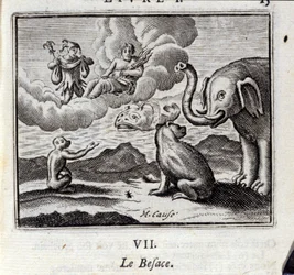 Torba. Bajki Jean de La Fontaine (1621-95). Ilustracja François Chauveau (1613-1676). Wydanie z 1728 r.