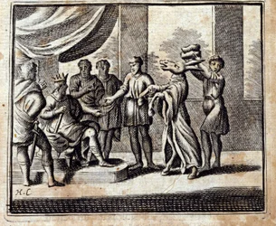 Szarlatan. Bajki Jean de La Fontaine (1621-95). Ilustracja François Chauveau (1613-1676). Wydanie z 1728 r.