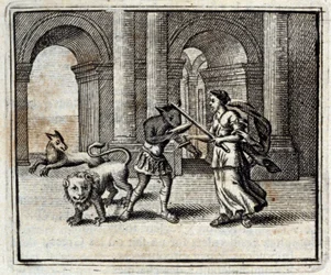 Towarzysze Ulissesa. Bajki Jean de La Fontaine (1621-95). Ilustracja François Chauveau (1613-1676). Wydanie z 1728 r.