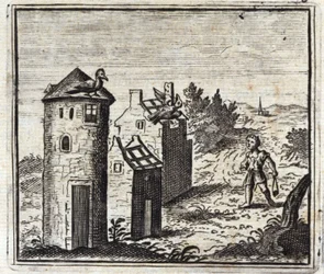 Dwa gołębie. Bajki Jean de La Fontaine (1621-95). Ilustracja Francois Chauveau (1613-1676). Wydanie z 1728 r.