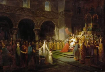 Namaszczenie Pepina Krótkiego w Saint-Denis, 28 lipca 754