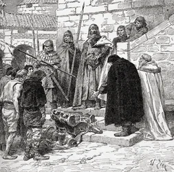 Zebranie Dane Gelta, z książki „Kościół anglikański: historia dla ludu”, wydanej ok. 1910 r.