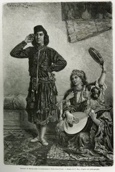 Tancerz i muzycy z Mezopotamii w Saint Jean d