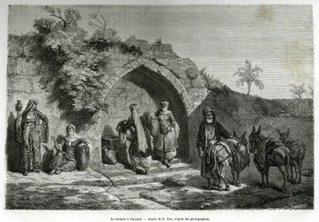 Fontanna ma Nazaret. Grawer E.Ziera, aby zilustrować historię La Syria d