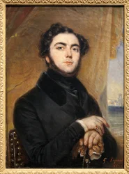 Portret Eugeniusza Sue (1804-1857), francuskiego pisarza, autora Misteriów Paryża i wędrownego Żyda. Obraz Gabriela Lepaulle (1804-1886). Fotografia, KIM Youngtae, Paryż, Musee Carnavalet.