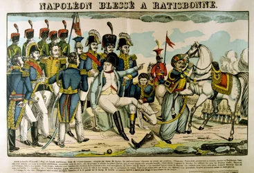 Napoleon ranny w Ratyzbonie, kwiecień 1809, c1835
