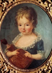 Fille a la poupee Obraz Francois Hubert Drouais (1727-1775) XVIII wiek. Paryż, Muzeum Cognacq Jay.