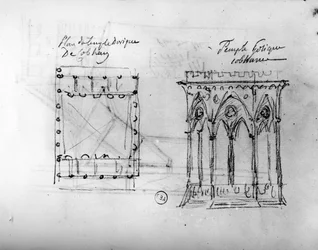 Szkic architektoniczny z "Podróży po Anglii", ok. 1766 (ołówek na papierze)